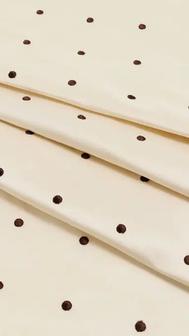 DONNI. The Taffetta Scarf Creme/Walnut Polka Dots One Size | Thumbnail 5 DONNI. The Taffetta Scarf Creme/Walnut Polka Dots One Size | Thumbnail 5