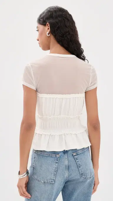 Generation Love igrid Mesh Combo Top White | Thumbnail 3 Generation Love igrid Mesh Combo Top White | Thumbnail 3