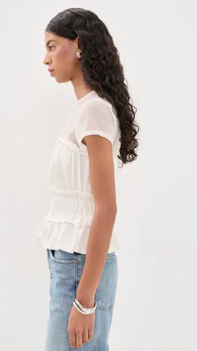 Generation Love igrid Mesh Combo Top White | Thumbnail 4 Generation Love igrid Mesh Combo Top White | Thumbnail 4
