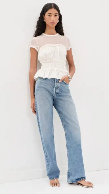 Generation Love igrid Mesh Combo Top White | Thumbnail 5 Generation Love igrid Mesh Combo Top White | Thumbnail 5