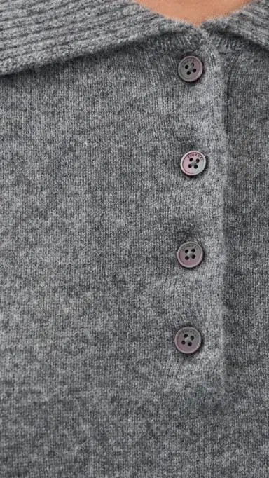 Simkhai Twila Cashmere Polo Top Heather Grey | Thumbnail 6 Simkhai Twila Cashmere Polo Top Heather Grey | Thumbnail 6