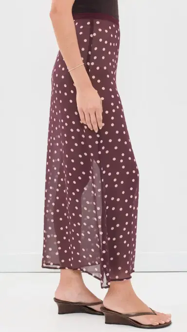 VRG GRL Vilma heer Polka Dot Maxi Skirt Wine Polka Dot | Thumbnail 4 VRG GRL Vilma heer Polka Dot Maxi Skirt Wine Polka Dot | Thumbnail 4