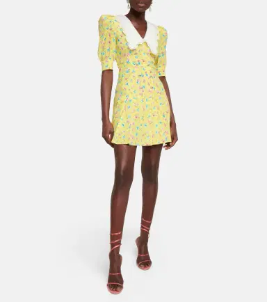 Alessandra Rich Floral silk minidress | Thumbnail 3 Alessandra Rich Floral silk minidress | Thumbnail 3
