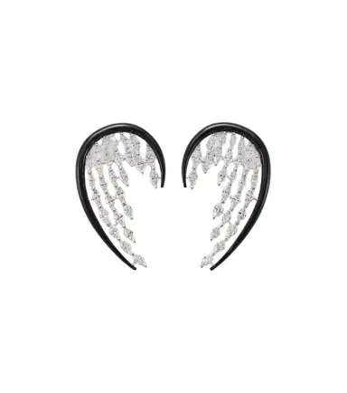 Kamyen Angel Wings 18kt white gold and enamel drop earrings with diamonds | Thumbnail 1 Kamyen Angel Wings 18kt white gold and enamel drop earrings with diamonds | Thumbnail 1
