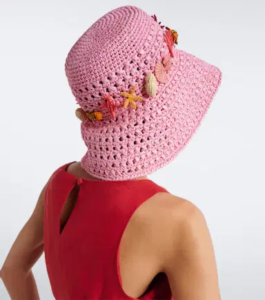 Aquazzura Embellished crochet bucket hat | Thumbnail 4 Aquazzura Embellished crochet bucket hat | Thumbnail 4