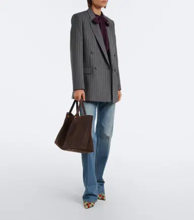 Valentino Garavani VLogo Signature Large suede tote bag | Thumbnail 5 Valentino Garavani VLogo Signature Large suede tote bag | Thumbnail 5