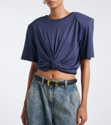 Magda Butrym Cropped cotton-blend T-shirt | Thumbnail 3 Magda Butrym Cropped cotton-blend T-shirt | Thumbnail 3