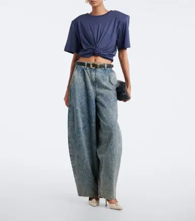 Magda Butrym Cropped cotton-blend T-shirt | Thumbnail 6 Magda Butrym Cropped cotton-blend T-shirt | Thumbnail 6