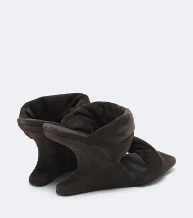 Rick Owens Twisted Cantilever suede wedge mules | Thumbnail 2 Rick Owens Twisted Cantilever suede wedge mules | Thumbnail 2