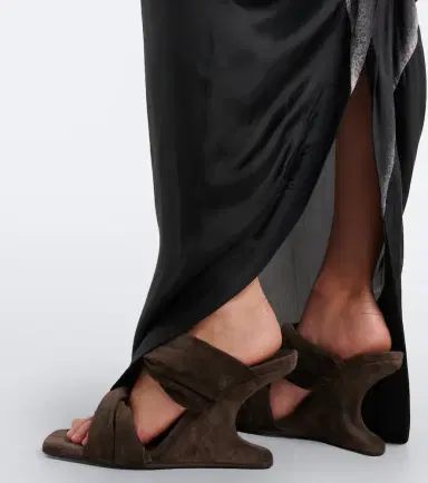 Rick Owens Twisted Cantilever suede wedge mules | Thumbnail 5 Rick Owens Twisted Cantilever suede wedge mules | Thumbnail 5