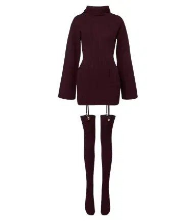 Aya Muse Cursa ribbed-knit wool minidress and tights set | Thumbnail 1 Aya Muse Cursa ribbed-knit wool minidress and tights set | Thumbnail 1