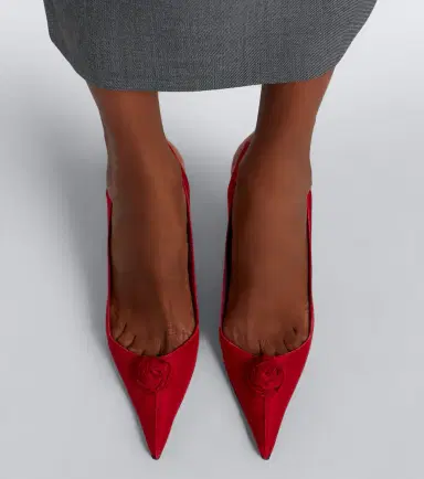 Magda Butrym Floral-appliqué satin slingback pumps | Thumbnail 5 Magda Butrym Floral-appliqué satin slingback pumps | Thumbnail 5
