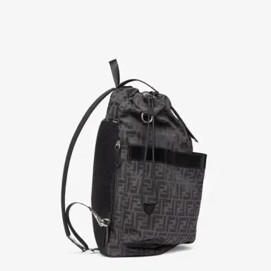 Fendi Large backpack in jacquard fabric with a black and grey FF | Thumbnail 2 Fendi Large backpack in jacquard fabric with a black and grey FF | Thumbnail 2
