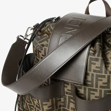 Fendi Large backpack in jacquard fabric with brown FF motif | Thumbnail 4 Fendi Large backpack in jacquard fabric with brown FF motif | Thumbnail 4