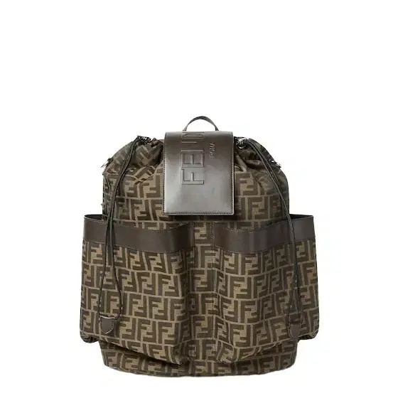 Large backpack in jacquard fabric with brown FF motif Large backpack in jacquard fabric with brown FF motif