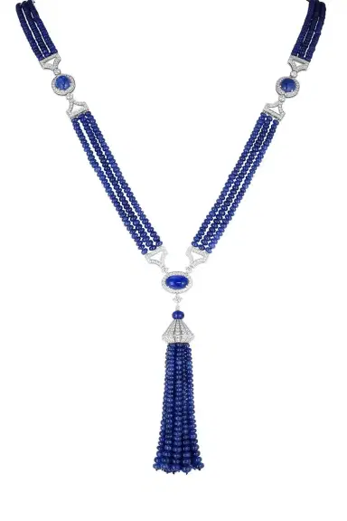 CICADA Blue Sapphire Diamond Beaded Tassel Necklace | Thumbnail 1 CICADA Blue Sapphire Diamond Beaded Tassel Necklace | Thumbnail 1