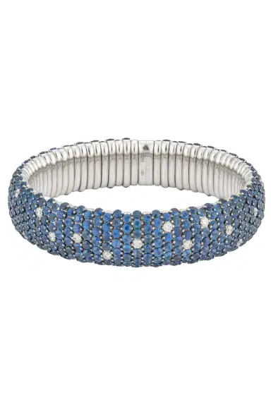 Zydo Blue Sapphire Diamond Domed Stretch Bracelet | Thumbnail 1 Zydo Blue Sapphire Diamond Domed Stretch Bracelet | Thumbnail 1