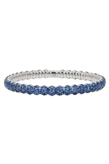 Zydo Blue Sapphire Slim Domed Stretch Bracelet | Thumbnail 1 Zydo Blue Sapphire Slim Domed Stretch Bracelet | Thumbnail 1