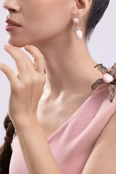 CICADA Diamond Round Conch Drop Earrings | Thumbnail 2 CICADA Diamond Round Conch Drop Earrings | Thumbnail 2