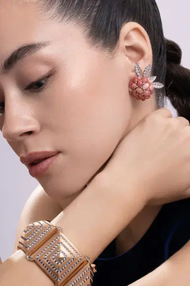 CICADA Pink Pearl Diamond Earrings | Thumbnail 2 CICADA Pink Pearl Diamond Earrings | Thumbnail 2