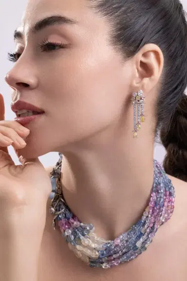 CICADA Pink Yellow Diamond Drop Earrings | Thumbnail 4 CICADA Pink Yellow Diamond Drop Earrings | Thumbnail 4