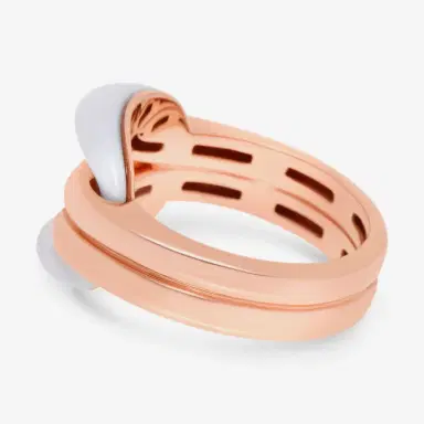 Damiani Damiani 18K Rose Gold, White Agate and Diamond Gemstone Ring Sz. 4 by The Solist | Thumbnail 3 Damiani Damiani 18K Rose Gold, White Agate and Diamond Gemstone Ring Sz. 4 by The Solist | Thumbnail 3
