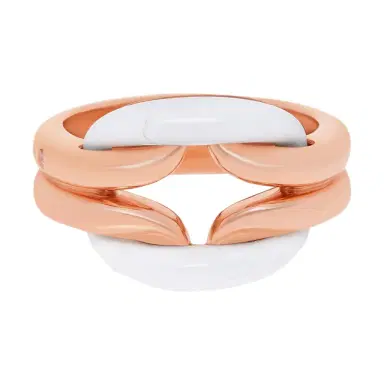 Damiani Damiani 18K Rose Gold, White Agate and Diamond Gemstone Ring Sz. 4 by The Solist | Thumbnail 1 Damiani Damiani 18K Rose Gold, White Agate and Diamond Gemstone Ring Sz. 4 by The Solist | Thumbnail 1
