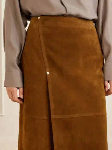 Studio Nicholson Melete Suede Midi Skirt | Thumbnail 4 Studio Nicholson Melete Suede Midi Skirt | Thumbnail 4