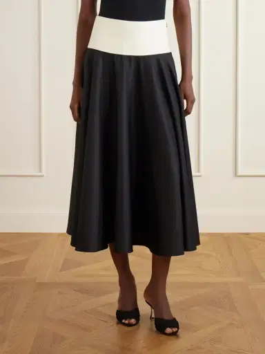 Abadia Pleated Cotton-poplin Midi Skirt | Thumbnail 3 Abadia Pleated Cotton-poplin Midi Skirt | Thumbnail 3