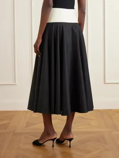 Abadia Pleated Cotton-poplin Midi Skirt | Thumbnail 4 Abadia Pleated Cotton-poplin Midi Skirt | Thumbnail 4