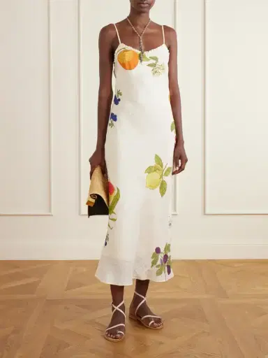 ALIX OF BOHEMIA Athens Nine Fruit Printed Silk Midi Dress | Thumbnail 2 ALIX OF BOHEMIA Athens Nine Fruit Printed Silk Midi Dress | Thumbnail 2