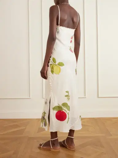 ALIX OF BOHEMIA Athens Nine Fruit Printed Silk Midi Dress | Thumbnail 3 ALIX OF BOHEMIA Athens Nine Fruit Printed Silk Midi Dress | Thumbnail 3