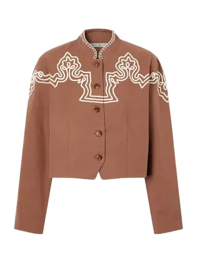 ALIX OF BOHEMIA Clarke Clove Spur Cropped Appliquéd Cotton-poplin Jacket | Thumbnail 1 ALIX OF BOHEMIA Clarke Clove Spur Cropped Appliquéd Cotton-poplin Jacket | Thumbnail 1