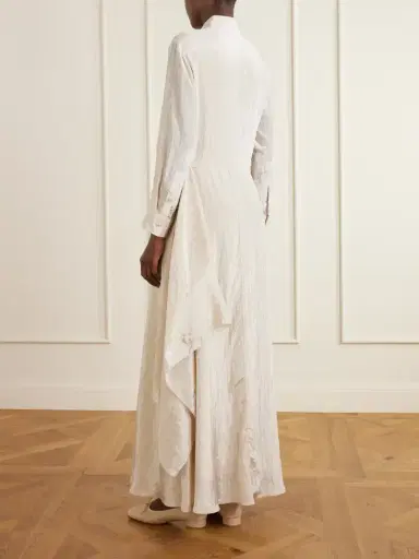 Abadia Draped Crinkled-satin Midi Dress | Thumbnail 3 Abadia Draped Crinkled-satin Midi Dress | Thumbnail 3