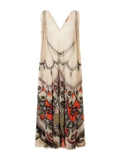 La DoubleJ Twirling Pleated Printed Tulle Midi Dress | Thumbnail 1 La DoubleJ Twirling Pleated Printed Tulle Midi Dress | Thumbnail 1