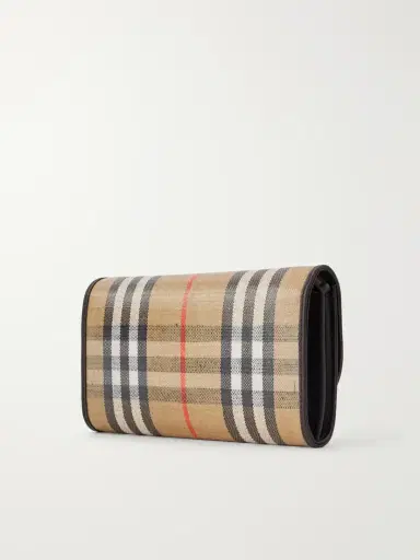 Burberry Leather-trimmed Checked Coated-canvas Clutch | Thumbnail 4 Burberry Leather-trimmed Checked Coated-canvas Clutch | Thumbnail 4