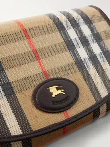 Burberry Leather-trimmed Checked Coated-canvas Clutch | Thumbnail 5 Burberry Leather-trimmed Checked Coated-canvas Clutch | Thumbnail 5