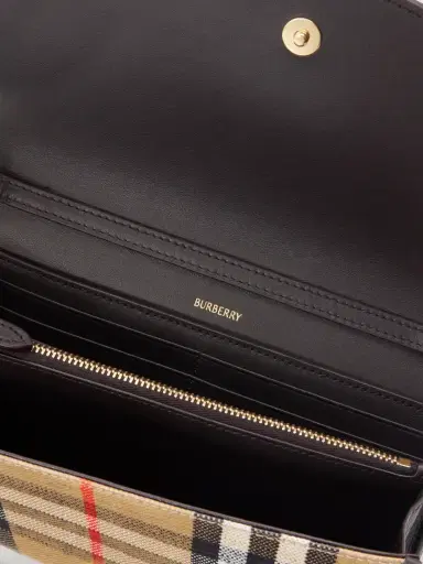 Burberry Leather-trimmed Checked Coated-canvas Clutch | Thumbnail 6 Burberry Leather-trimmed Checked Coated-canvas Clutch | Thumbnail 6