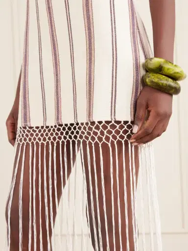 ALIX OF BOHEMIA Vita Fringed Striped Cotton And Linen-blend Mini Dress | Thumbnail 4 ALIX OF BOHEMIA Vita Fringed Striped Cotton And Linen-blend Mini Dress | Thumbnail 4