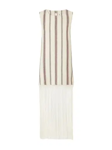 ALIX OF BOHEMIA Vita Fringed Striped Cotton And Linen-blend Mini Dress | Thumbnail 1 ALIX OF BOHEMIA Vita Fringed Striped Cotton And Linen-blend Mini Dress | Thumbnail 1