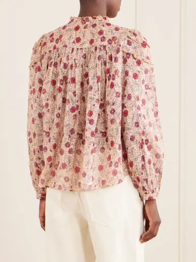 Marant Étoile Christa Ruffled Printed Cotton Blouse | Thumbnail 4 Marant Étoile Christa Ruffled Printed Cotton Blouse | Thumbnail 4