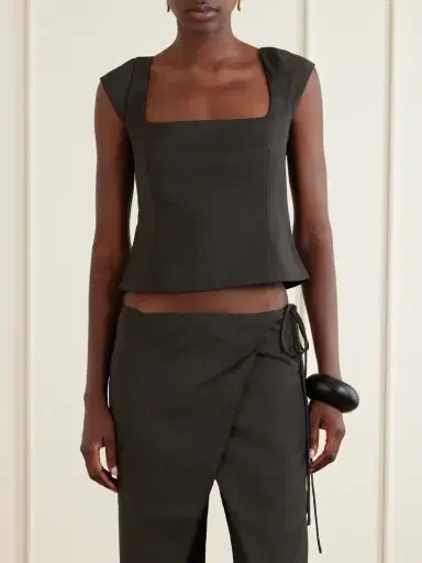 St. Agni Open-back Wool-blend Blouse | Thumbnail 3 St. Agni Open-back Wool-blend Blouse | Thumbnail 3