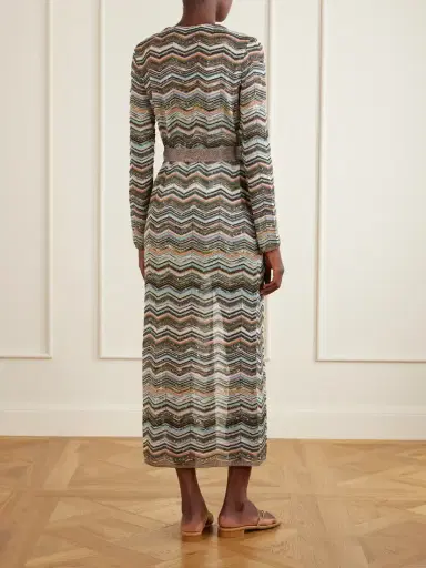 Missoni Striped Belted Crochet-knit Cardigan | Thumbnail 3 Missoni Striped Belted Crochet-knit Cardigan | Thumbnail 3