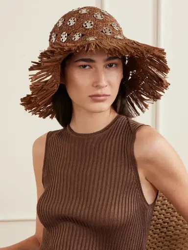 Rabanne Autres Embellished Fringed Raffia Hat | Thumbnail 2 Rabanne Autres Embellished Fringed Raffia Hat | Thumbnail 2