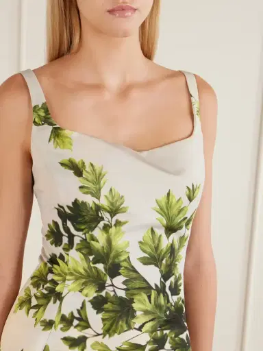 Oscar de la Renta Printed Faille Midi Dress | Thumbnail 4 Oscar de la Renta Printed Faille Midi Dress | Thumbnail 4