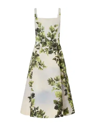 Oscar de la Renta Printed Faille Midi Dress | Thumbnail 1 Oscar de la Renta Printed Faille Midi Dress | Thumbnail 1