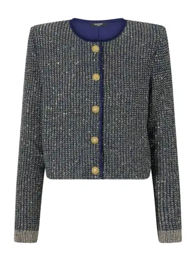 Balmain Metallic-trimmed Tweed Cardigan | Thumbnail 1 Balmain Metallic-trimmed Tweed Cardigan | Thumbnail 1