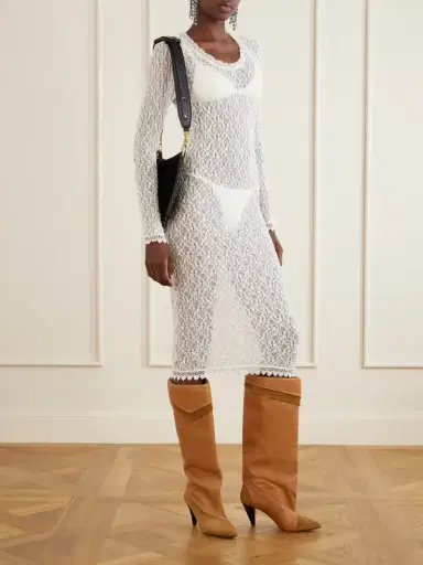 Isabel Marant Lezra Suede-trimmed Leather Knee Boots | Thumbnail 4 Isabel Marant Lezra Suede-trimmed Leather Knee Boots | Thumbnail 4
