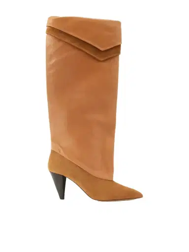 Isabel Marant Lezra Suede-trimmed Leather Knee Boots | Thumbnail 1 Isabel Marant Lezra Suede-trimmed Leather Knee Boots | Thumbnail 1