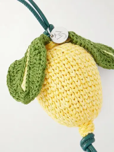 JW Anderson Lemon Crocheted Cotton And Leather Bag Charm | Thumbnail 4 JW Anderson Lemon Crocheted Cotton And Leather Bag Charm | Thumbnail 4